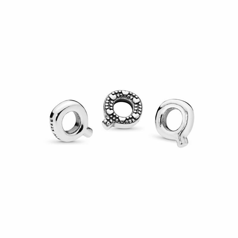 Pandora Letter Q Petite Locket Charm Silver Egypt RU4038926